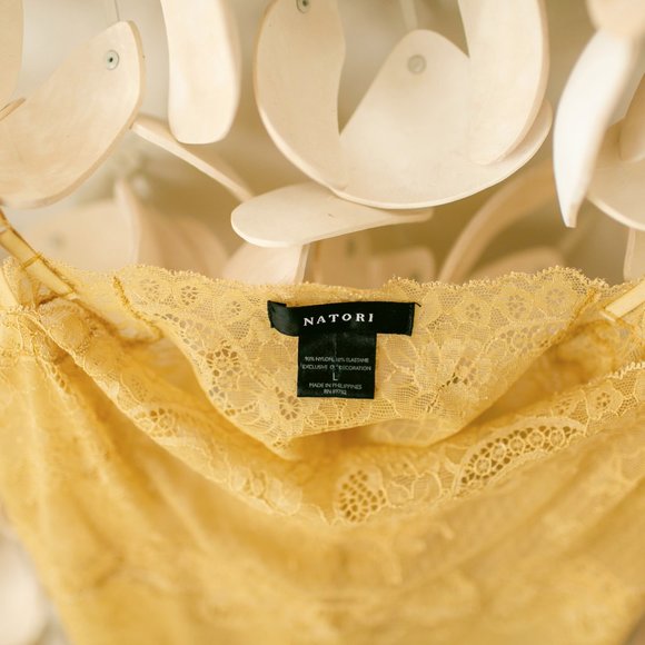 Natori Boudoir Sheer Lace Chemise Golden Yellow - Picture 6 of 8